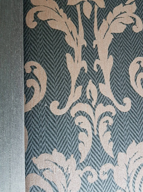 Текстильні шпалери на флізеліновій основі Cador Rasch Textil 086637 чорна основа зигзаги вензелі коричневі Київ - фото 3