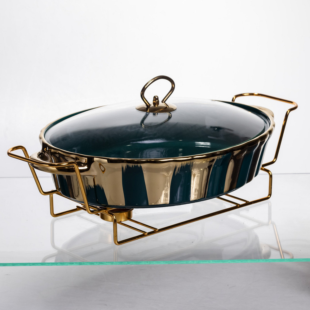 Yiwu Марміт порцеляновий настільний овальний 2 літри мармітниця з підігрівом JY-7 Коломия - фото 2