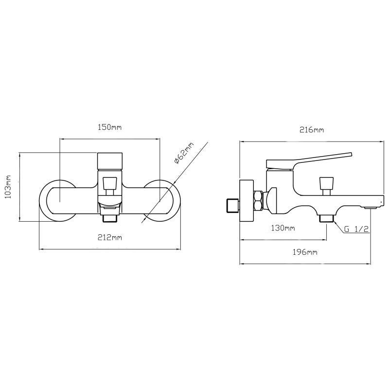 Смеситель для ванны Qtap Slavonice QTSLA259BLM45918 Black Matt Харьков - изображение 2