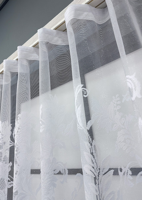 Тюль VR-Textil 1525т Жаккард Белый 300х130 см (42-0607) Киев - изображение 7