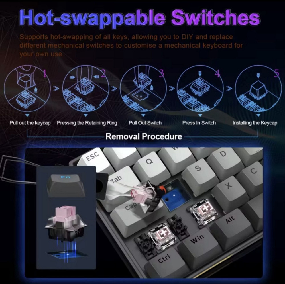 Магнітна клавіатура | клавіатура на pink свічках | E-YOOSO Hz-68 Харків - фото 3