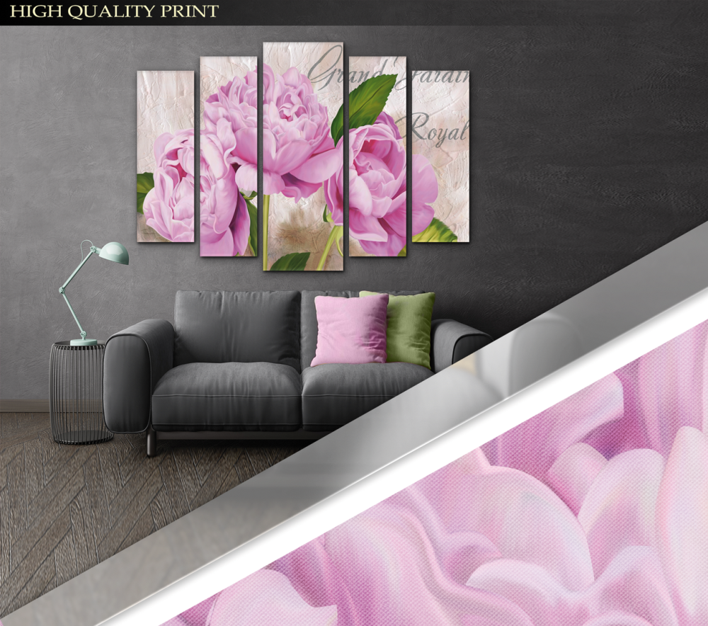 Модульна картина Квіти Піони Art-257_5 ( 80х118см ) Київ - фото 3