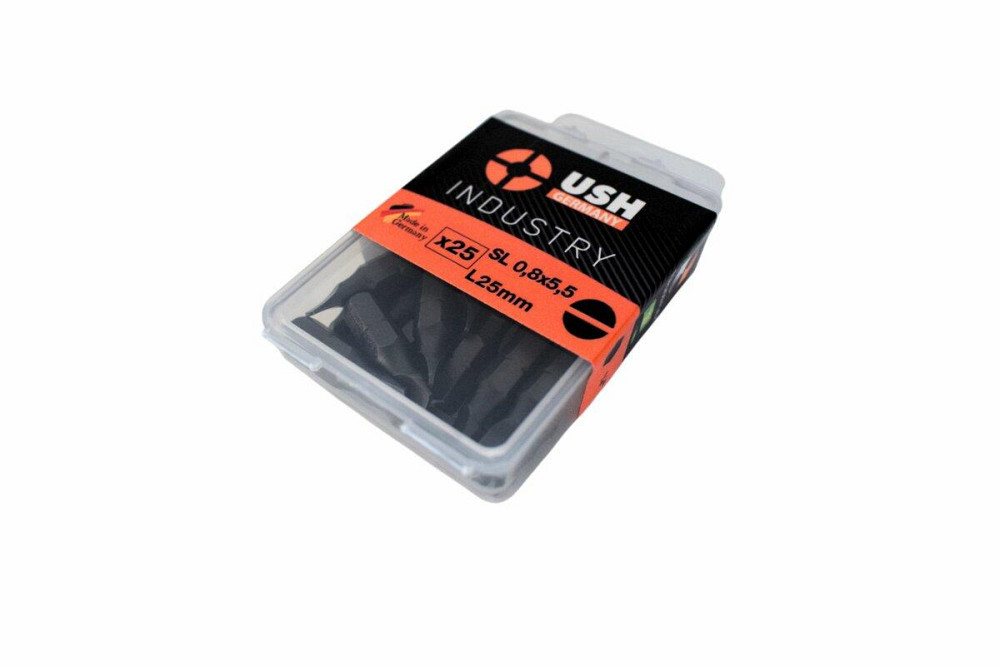 Насадка викруткова USH Industry : шліц плоский SL5,5х0,8 x 25 мм. Уп. 25 шт. Одеса - фото 1