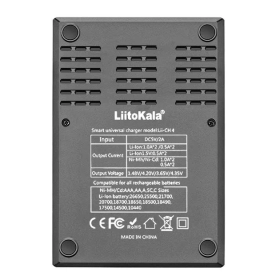 Зарядное устройство LiitoKala Lii-CH4 LCD Type-C (Li-ion IMR LiFe NiMH) (на 4 аккумулятора) Киев