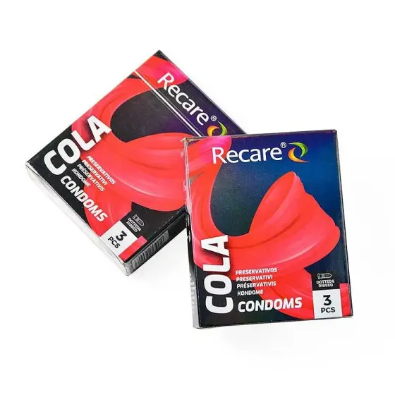 Презервативи Holographic Recare Cola Dotted&Ribbed Condoms 3 шт, з пухирцями і ребрами, аромат: Кола Львів