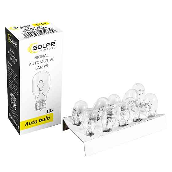Лампа розжарювання Solar W16W 12V W2,1x9,5d, 10шт Київ