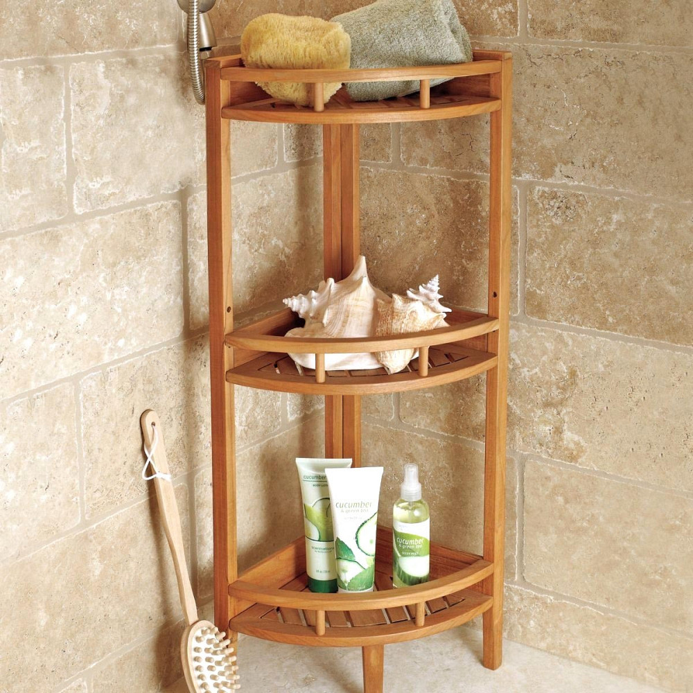 Стеллаж угловой для ванной 