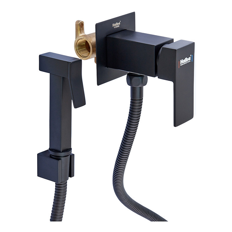 Змішувач вбудований для біде Haiba Kubus 002 (Inner) Black чорний матовий (HB3952) Чернівці - фото 1