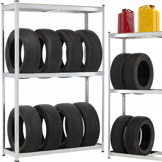 Металлический стеллаж для 8 шин с дополнительной полкой Garden Line (180×120×40 см) | нагрузка на 1 полку – Киев
