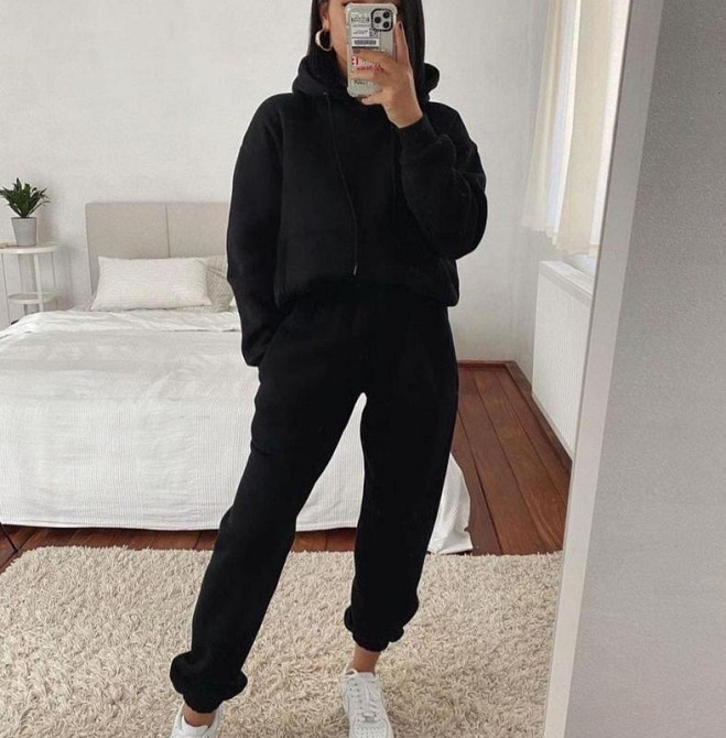 Жіночий утеплений костюм спортивний "WhyNot" оптом I Норма і батал Чорний, 42-44 Київ - фото 4