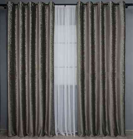 Комплект штор на люверсах VR-Textil Оксамит (бархат) Афіна № 1316ш Какао 150х270 см 2 шт (37-0084) Київ