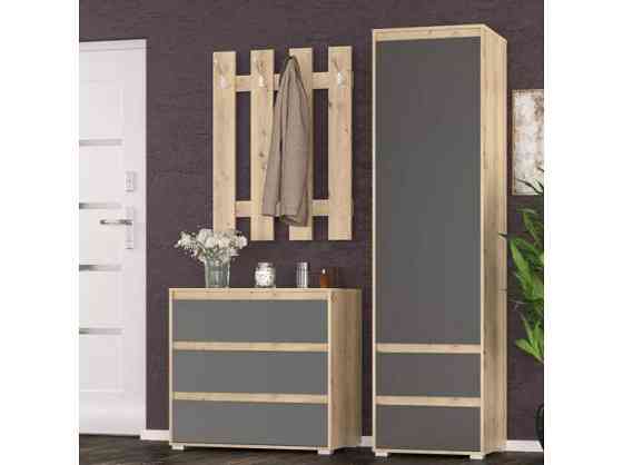 Комод 3Ш Торино на 3 ящика 84.1х77.3х35 см - Дуб Артисан + Серый Львов