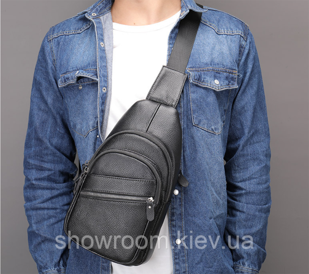 Чоловіча шкіряна бананка, сумка на груди Leather Collection (5068) Київ - фото 1