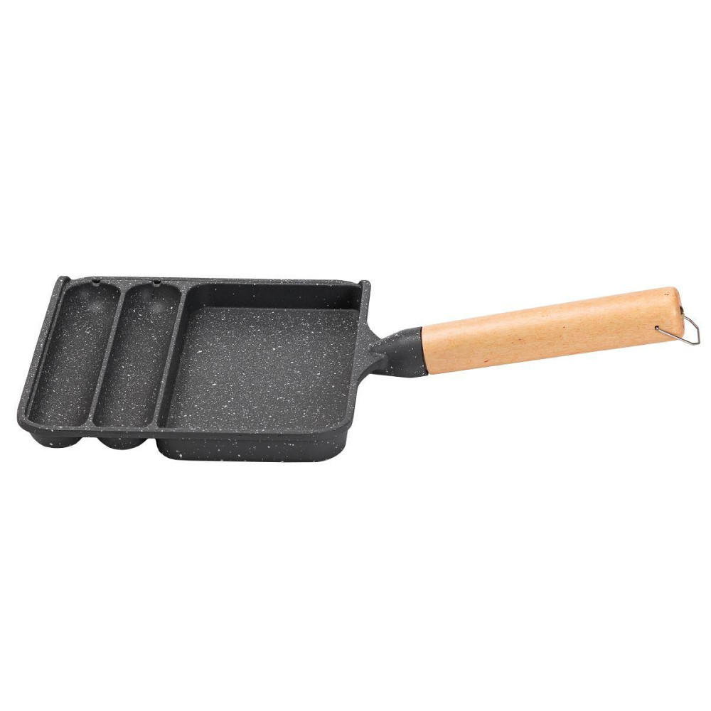 Сковорода прямокутна на 3 секції з антипригарним покриттям сіра HP39572C Київ - фото 2