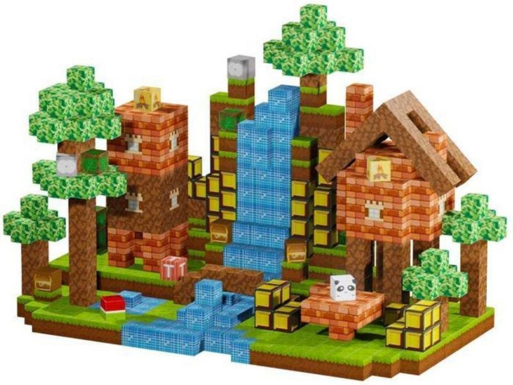 Магнітний конструктор Minecraft 150 кубиків + 4 фігурки. Київ - фото 4