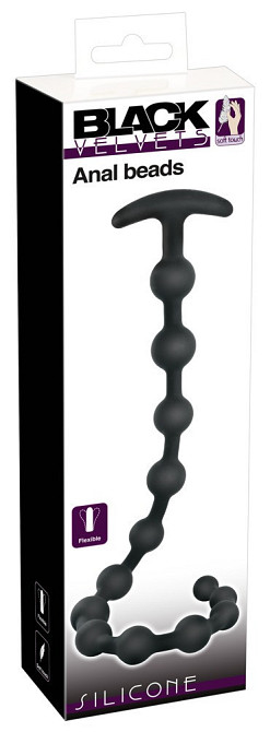 Анальний ланцюжок - Black Velvets Anal Beads Silicone Sex Aura Київ - фото 1
