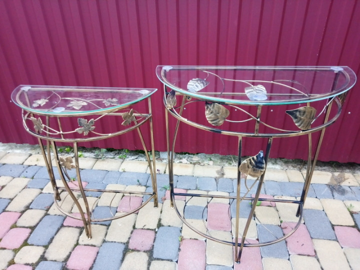 Столик кований пристінний маленький M-048 Київ - фото 8