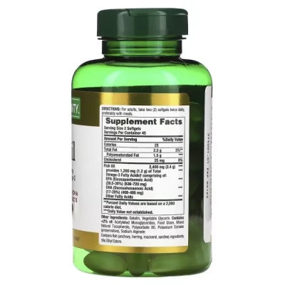 Жирные кислоты Nature's Bounty Рыбий жир, 2400 мг, Odorless Fish Oil, 90 гелевых капсул (NRT-17130) Винница - изображение 2