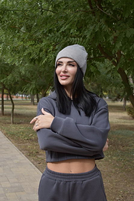 Женская шапка из ангоры Seo Серый Киев - изображение 1