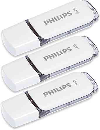 Флешнакопичувач Philips Snow 2.0 3×32GB біло-сірий USB 2.0 читання до 23MB/s портативний для зберігання даних Київ