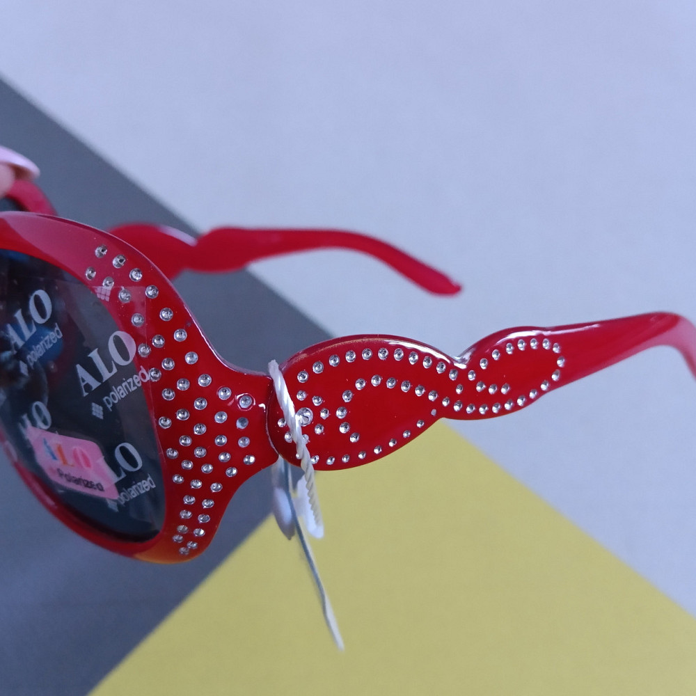 Детские очки солнцезащитные красные с камешками Киев - изображение 3