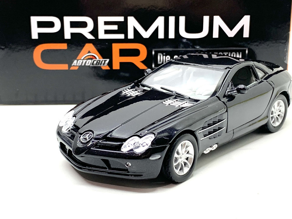 Машина Автосвіт Mercedes slr інерційна відчиняються двері капот 19см Чорний (AP-1898) Чернігів - фото 9