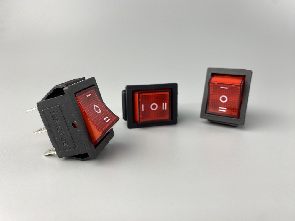 Перемикач клавішний червоний, з led-підсвіткою 12 V, 25 ммх31мм, 6 ніжок Мукачево - фото 5