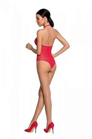 Бодістокінг з декольте Passion BS088 red, імітація корсетної шнурівки Sex Aura Київ