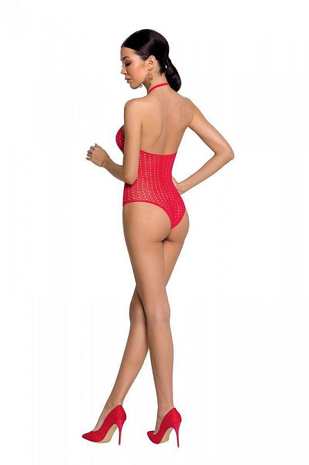 Бодістокінг з декольте Passion BS088 red, імітація корсетної шнурівки Sex Aura Київ - фото 3