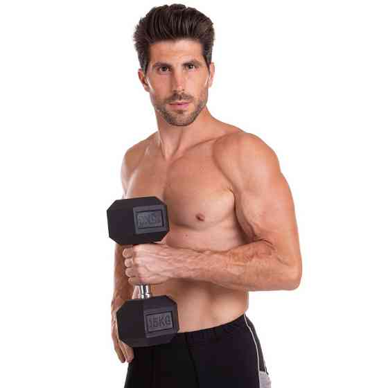 Гантель 15 кг цельная шестигранная гексагональная Zelart Киев