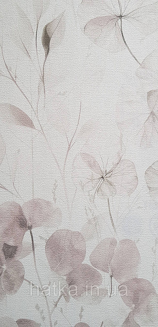 Обои виниловые на флизелине Rasch County Living метровые листья ветки цветы прованс розовые серые на белом Киев - изображение 1