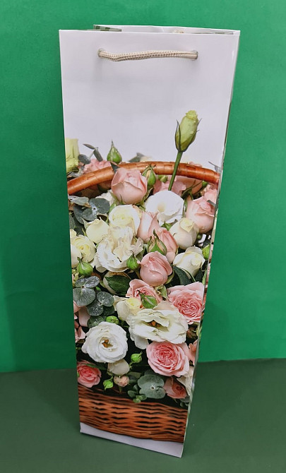 Пакет бумажный подарочный под бутылку  12/9/36(артBUT-46) (12 шт) Харьков - изображение 1