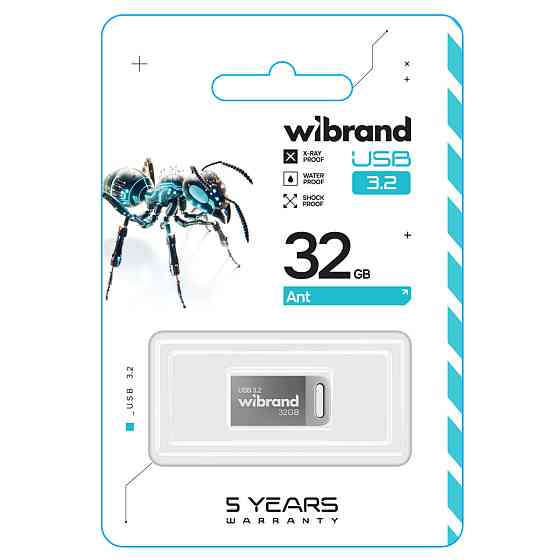 Flash Wibrand USB 3.2 Gen1 Ant 32GB Silver (WI3.2/AN32M4S) Киев