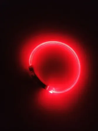 Светящийся ошейник для собак или котов с USB зарядкой имеет три режима свечения М 50 см красный Киев