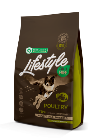 Nature's Protection Lifestyle Grain Free Poultry Adult All Breeds Сухий беззерновий корм для собак усіх порід з м'ясом птиці, 1,5 кг Київ