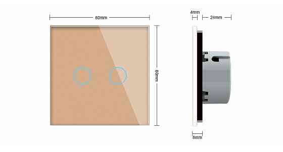 LIVOLO Сенсорний вуличний вимикач Вологозахищений 2 сенсори Livolo золотий скло (VL-C702-IP-13) Коломия