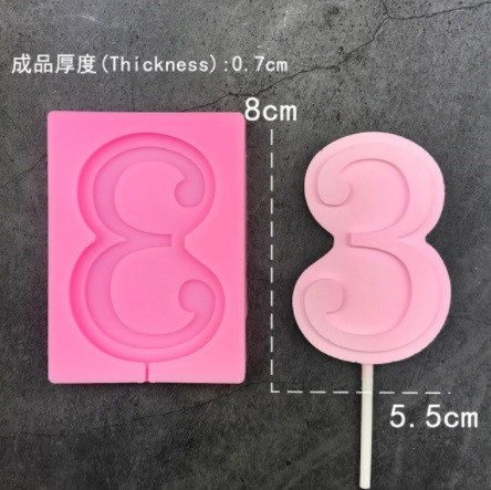 Молд силиконовый цифра 3 - размер молда 9,5*7см Киев - изображение 1