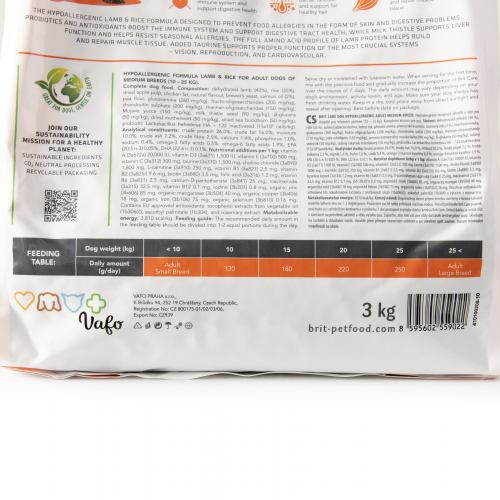 Корм сухий Brit Care Dog Hypoallergenic Adult Medium Breed для собак середніх порід гіпоалергенний з ягням 3 кг Київ - фото 6