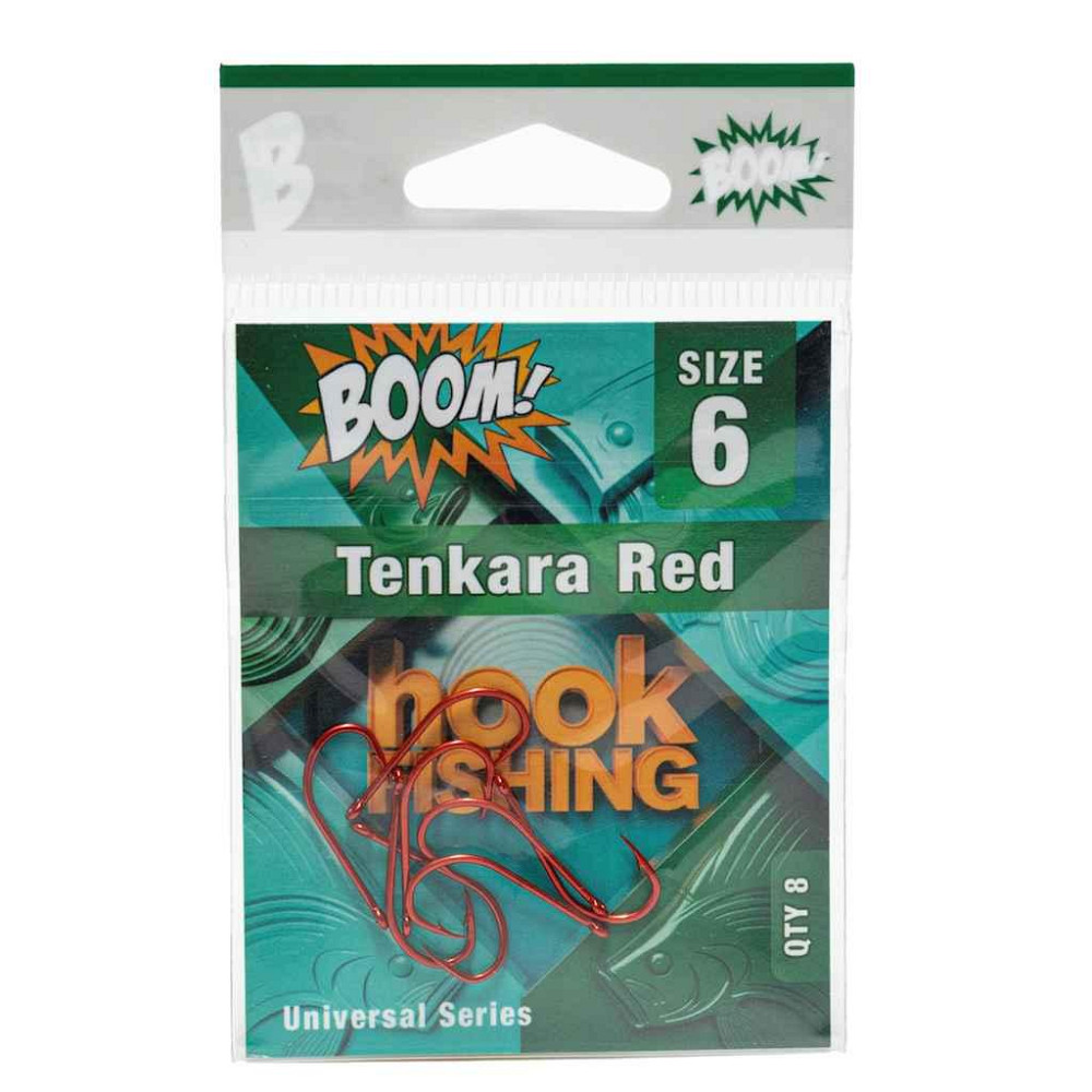 Крючок для мирной рыбы Tenkara Red No6 (8 шт/уп) (RED) ТМ BOOM Київ - фото 1