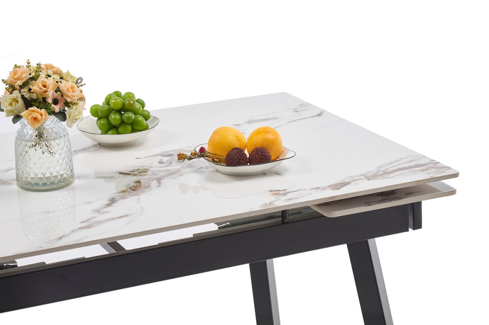 Стіл Бастіон 140 (+30+30)*80, чорний/нефріт білий Київ - фото 5