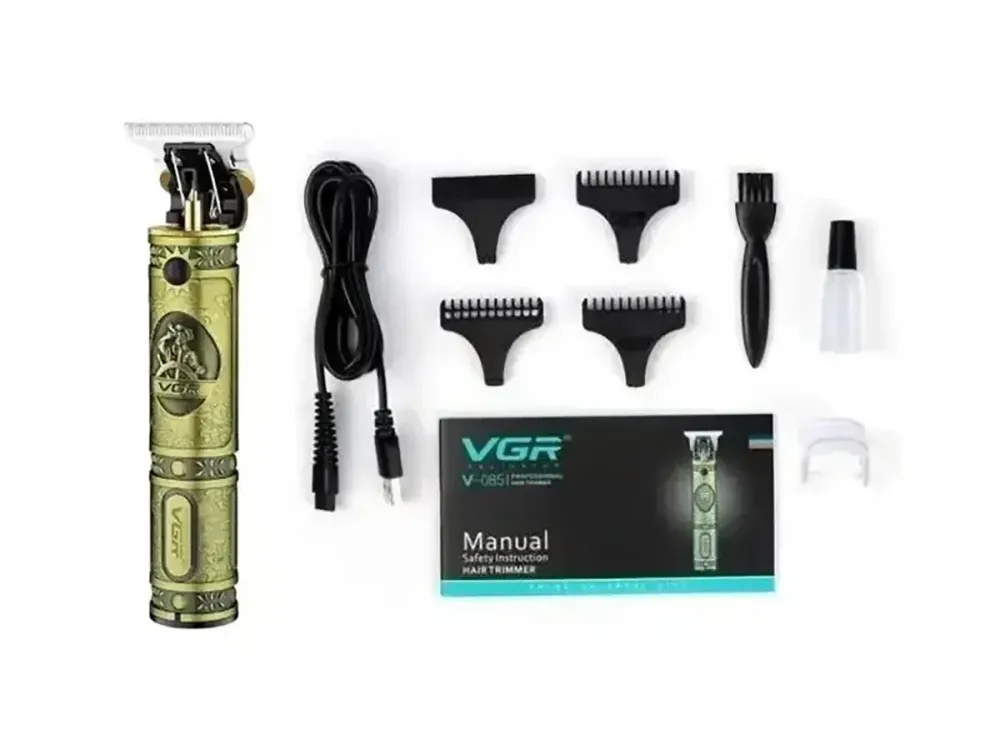 Тример акумуляторний VGR V-085 USB, машинка для стрижки волосся та бороді, T-лезо, 3 насадки, 1500 мАг Одеса - фото 7