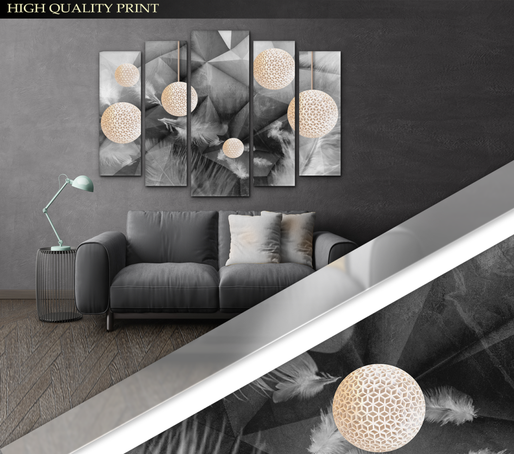 Модульна картина у вітальню / спальню Абстракція з кулями Art-471_5 ( 80х118см ) Київ - фото 3
