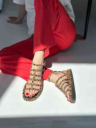 Olli Босоніжки жіночі леопардові літні замшеві OLLI Л-7/1-21113 з відкритим носком / Модні босо Коломыя