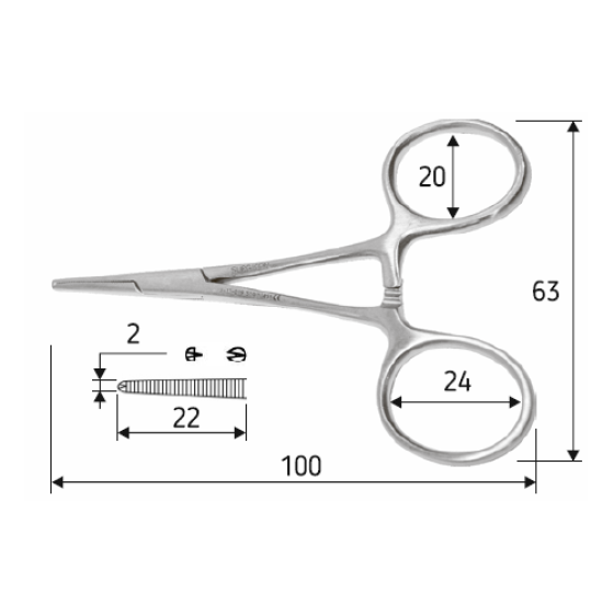 Затискач Halsted-Mosquito прямий 10 см J-17-019 Дніпро