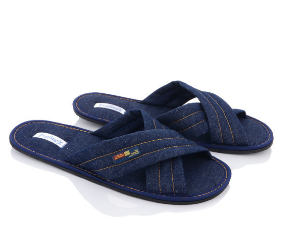 Тапочки мужские джинс синие открытые тм Pago накрест 43 Одесса - изображение 2