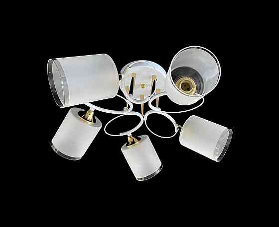 Стельова Люстра на 5 плафонів VALESO 6945B/5 (Білий+Хром) Коломия