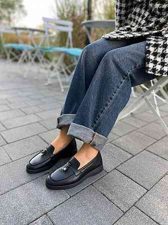 Лофери жіночі Notta bene чорні натуральна шкіра 37р.-24см. (5628) Коломия