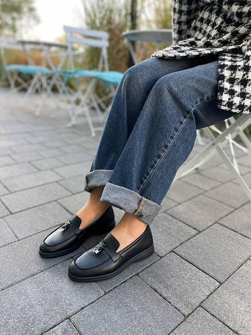 Лофери жіночі Notta bene чорні натуральна шкіра 37р.-24см. (5628) Коломия - фото 2