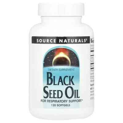 Трави Source Naturals Олія чорного кмину, Black Seed Oil, 120 гелевих капсул (SNS-02757) Вінниця