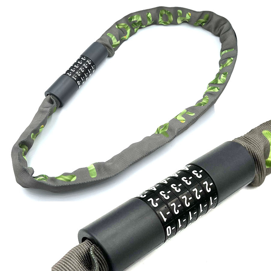 Замок-ланцюг кодовий 6x1000 мм чорно-зелений Feel Fit Бровари - фото 1